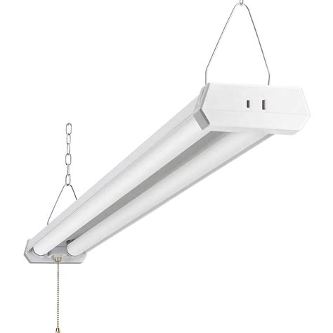 Semi-flush mounts hang down several inches from the ceiling and work well on ceilings in the 9- to 10-foot range. . Lowes shop lighting